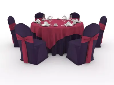 Banquet Table and Chair 47 3D model