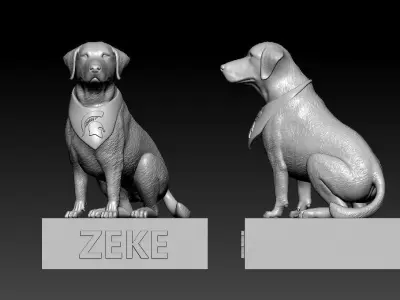 Zeke the Wonder Dog - Michigan State University Spartan football 3D print model