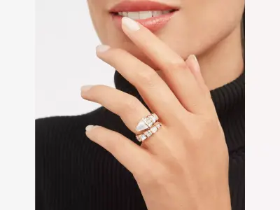 BULGARI - SERPENTI VIPER - RING - HALF STONE HALF DIAMONDS 3D print model