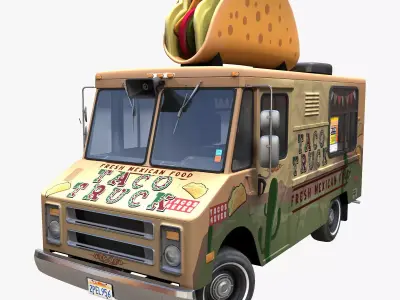 Taco Foodtruck Low-poly 3D model