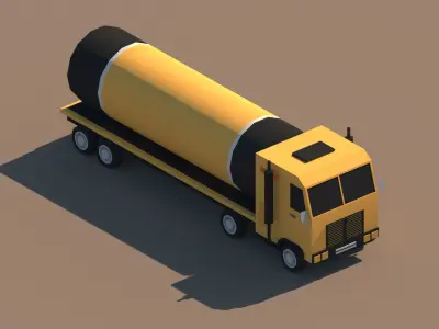 Cartoon Low Poly Truck Package Low-poly 3D model
