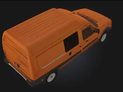 Orange Van  Retro Vehicle Model for Urban 3D model