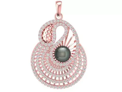 Luxury Pearl Spiral Pendant Jewelry 2089 3D print model