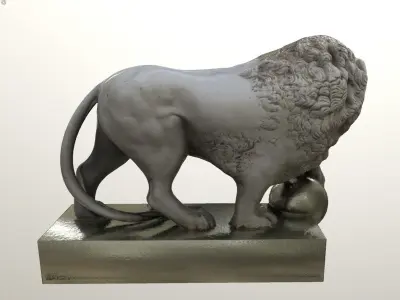Lion sculpture  Extrier Free low-poly 3D model