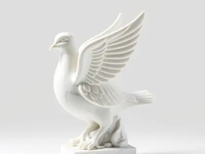 Elegant Dove Statue Model Pack for D Rendering Low-poly 3D model