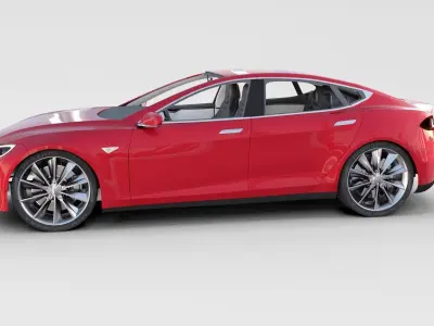 Tesla Model S with chassis-interior rev 3D model