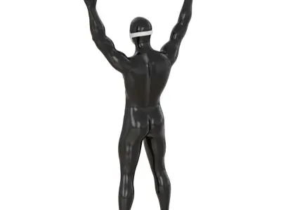 Black mannequin with white mask on face 148 3D model