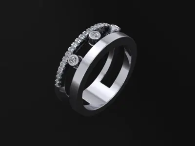  Moving Rings Collection immitation of messika 3D Model Pack