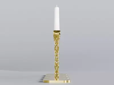 Alphabet Dear Gold Chain Candleholder 3D Model True 4K PBR Rendr Low-poly 3D model