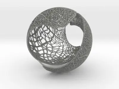 Spherical Leaf Lampshed small 3D print model