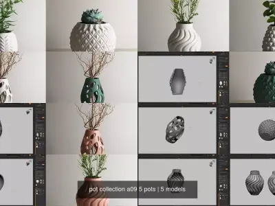 pot collection a09 5 pots