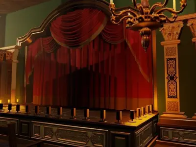  Virtual Classic Theater Stage  3D model