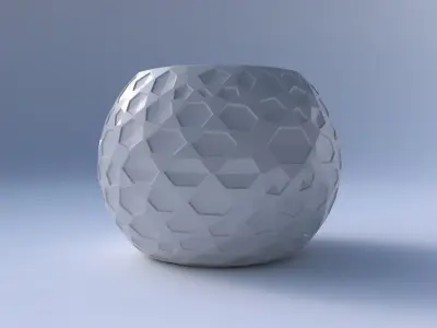 Bowl spheric with crystal dents 3D print model