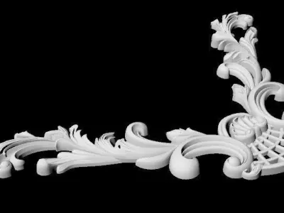 Central decor ornament for furniture 3D model 736