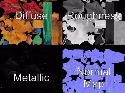 Fantasy Dragon Humanoid Character Model Pack Low-poly 3D model