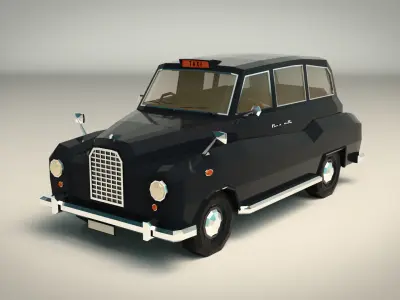 Low Poly Taxi Cab 03 Low-poly 3D model