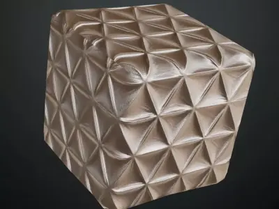 Clean Golden Sci-fi Ribbed Wall PBR Seamless Texture