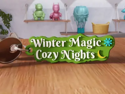 Winter Magic Cozy Nights Keychain - 462 3D print model