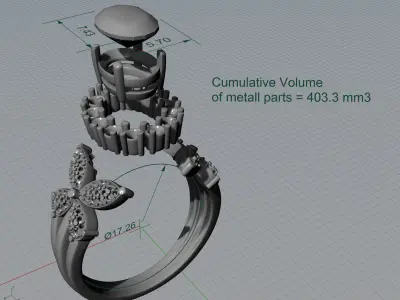 Queen Ring 3D print model