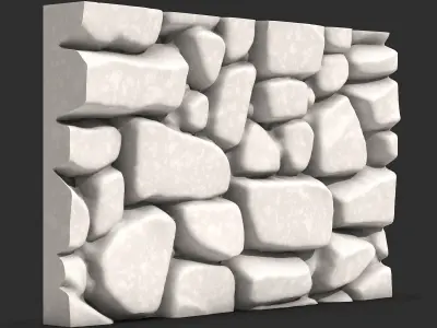 Old Cobblestone Wall Detail 3D print model