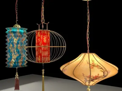 Chinese red lantern  3D model 38