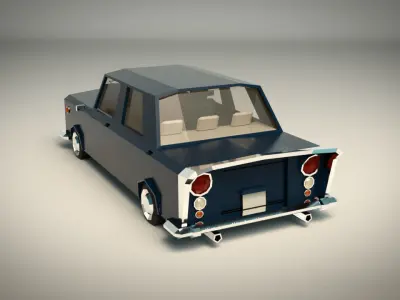 Low Poly Sedan Car 06 Low-poly 3D model