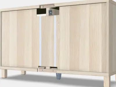 BESTA TV bench with doors 3 Low-poly 3D model