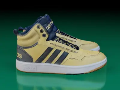 Adidas Hoops 3 Mid Shoe pair LP Game ready Low-poly 3D model