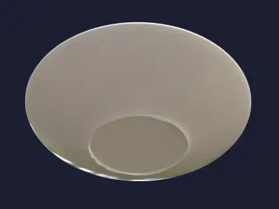 Childrens Blue Themed Plate with Bear Car and Balloon Pattern 3D model