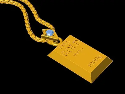 Gold 100 Percent Pendant  Free 3D model