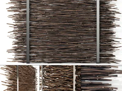 Firewood thin branch decor n1  3D model