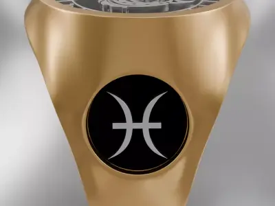 Fishs zodiak symbol ring 3D model for 3D printing 3D print model