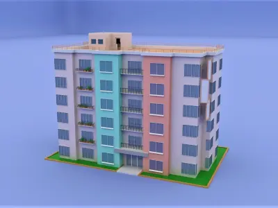 Low Poly City Pack Low-poly 3D model