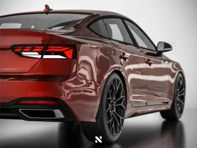 Audi A5 SportBack S-Line - 2021 Rigged Low-poly 3D model