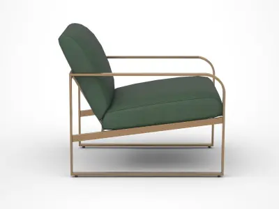 Morris Lounge Chair bronze finish Low-poly 3D model