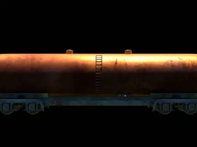 Train wagon complete textures and materials Low-poly 3D model