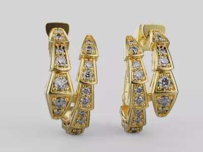 Snake Earrings70066 3D print model