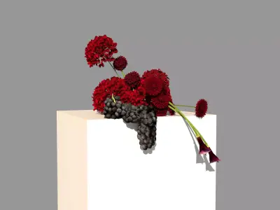 Red flower arrangement 3D model