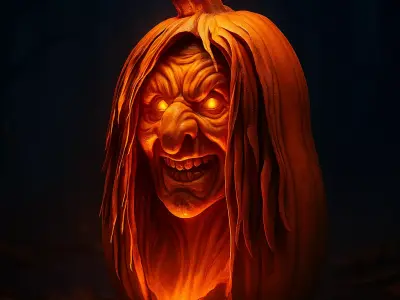 Realistic Halloween Pumpkin Decoration - Jack O Lantern 3D print model