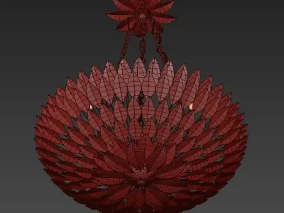 Crystorama Broche plumage Antique Gold CHANDELIER 3D model