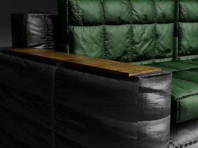 Modern Fabric Sofa   Low-poly 3D model