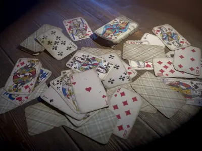 Old Playing Cards Low-poly 3D model