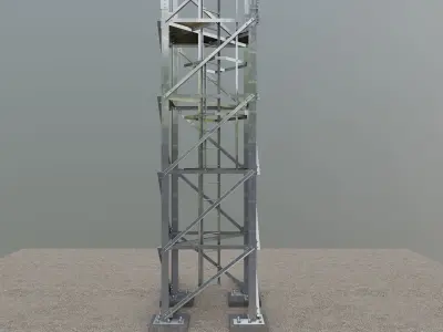 16 Meter Steel Lattice Tower 3D model