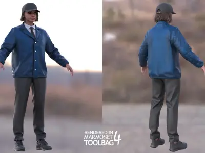 Mens and Womens Agent Uniform 1 3D Model Collection