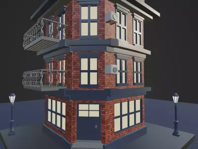 Corner Building Free 3D model