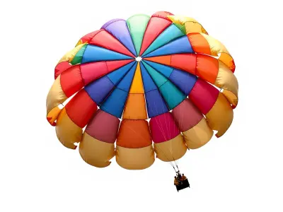 Colorful Parasailing Model Pack with Detailed Canopy Low-poly 3D model