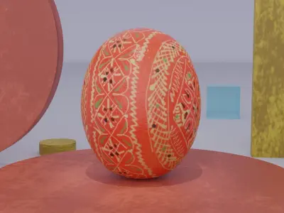 Easter egg 02 Low-poly 3D model