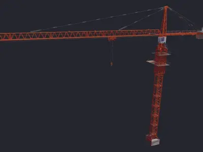 Tower Crane Low-poly 3D model