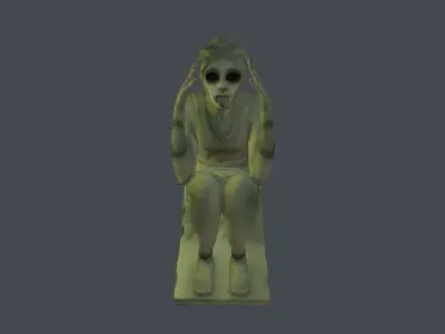 Screaming statue Free low-poly 3D model
