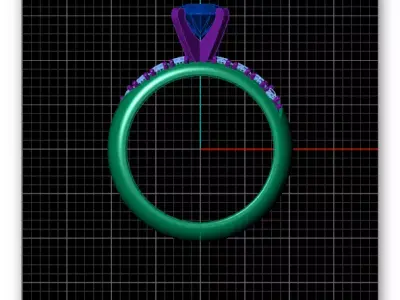 solitaire engagement jewelry ring 3D print model